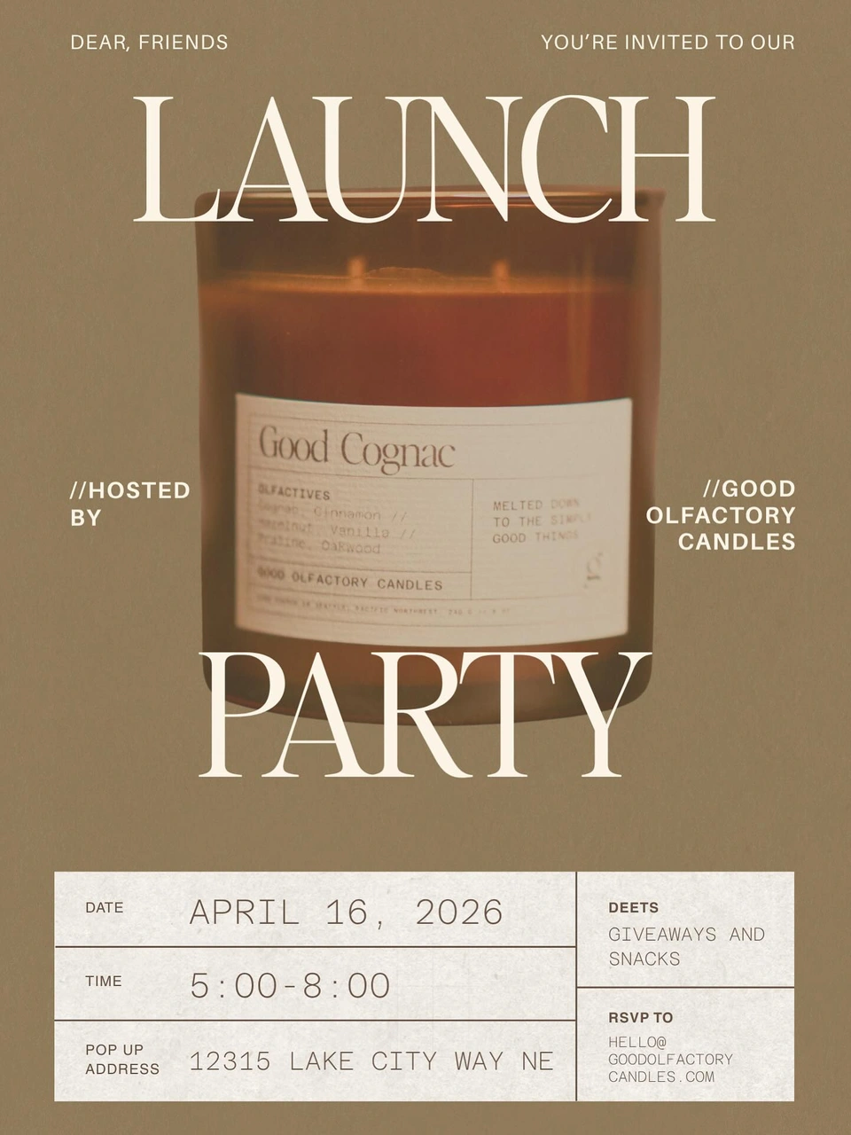 Good Olfactory Launch Party Flyer