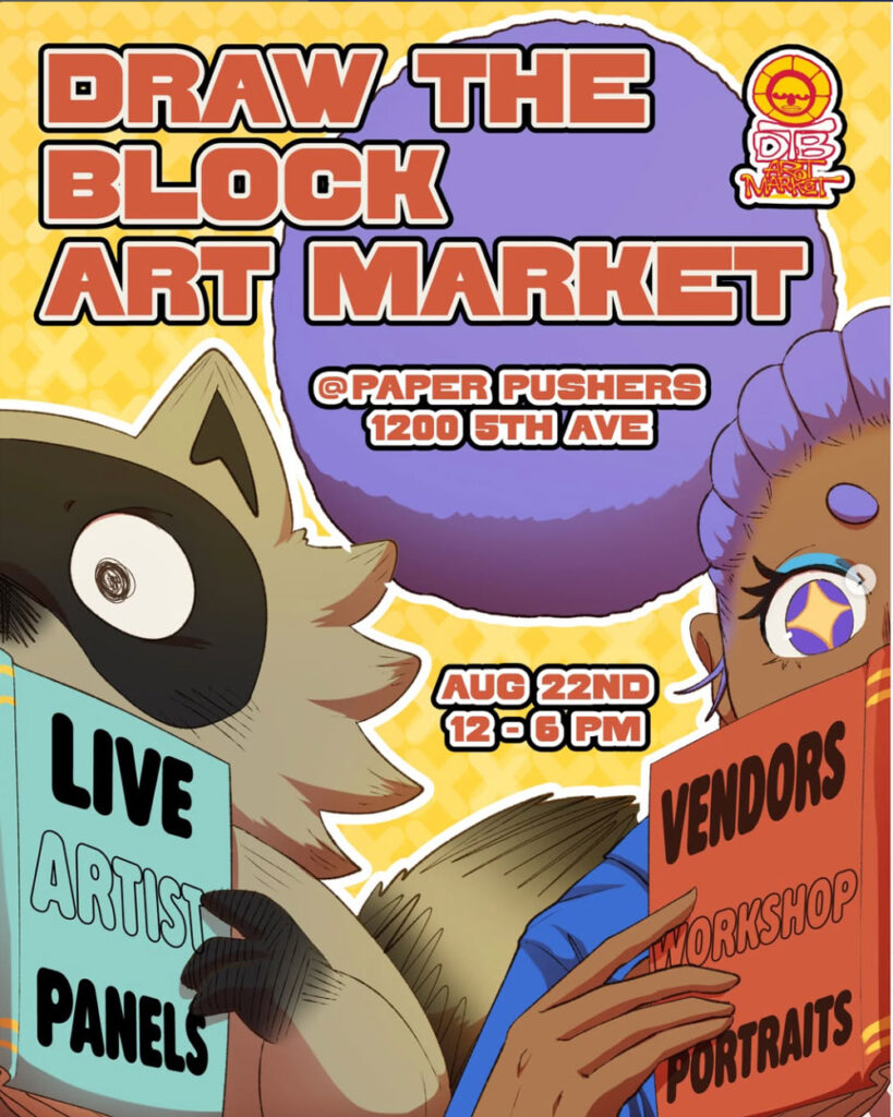 Draw the Block Art Market at Paper Pushers August 22