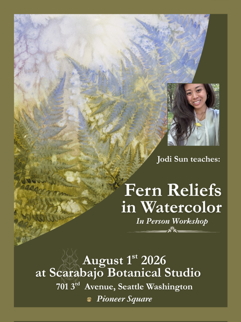 Fern Relief Watercolor Workshop Scarabajo Botanical Studio
